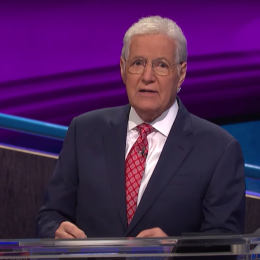 Alex Trebek hosting a 2020 episode of "Jeopardy!"