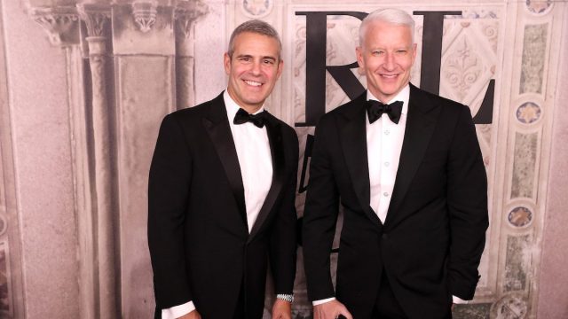 Andy Cohen and Anderson Cooper at the Ralph Lauren fashion show during New York Fashion Week in September 2018