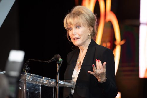 Barbara Eden speaking at the YWCA Greater Los Angeles 125th Anniversary Gala in 2018