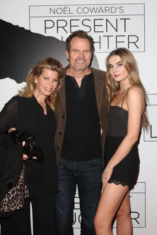 Beth Toussaint, Jack Coleman, and Tess Coleman at "Present Laughter" opening night in 2017
