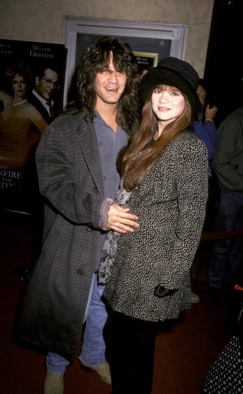 Eddie Van Halen and Valerie Bertinelli at the "The Bonfire of the Vanities" premiere in 1990