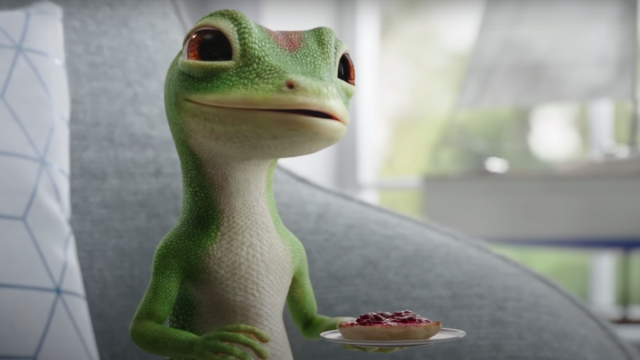 The GEICO gecko in a 2021 commercial