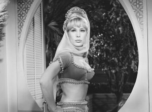 Barbara Eden on the set of "I Dream of Jeannie"