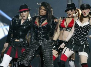 Janet Jackson performing at the 2004 Super Bowl