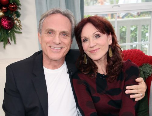 Michael Brown and Marilu Henner at Hallmark's "Home & Family" in 2017