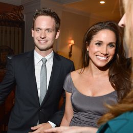Patrick J. Adams and Meghan Markle at the InStyle and Hollywood Foreign Press Association Toronto International Film Festival Party in 2012