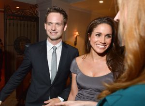 Patrick J. Adams and Meghan Markle at the InStyle and Hollywood Foreign Press Association Toronto International Film Festival Party in 2012