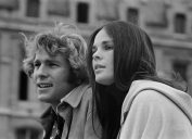 Ryan O'Neal and Ali MacGraw promoting "Love Story" in 1971