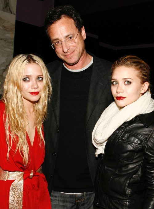 Bob Saget, Ashley Olsen, and Mary-Kate Olsen at the "Farce of the Penguins" DVD release party in 2007