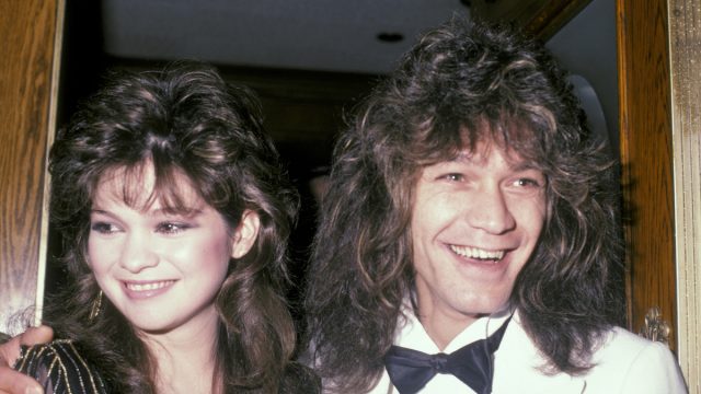 Valerie Bertinelli and Eddie Van Halen at a wrap party for "One Day at a Time" in 1983