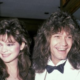 Valerie Bertinelli and Eddie Van Halen at a wrap party for "One Day at a Time" in 1983