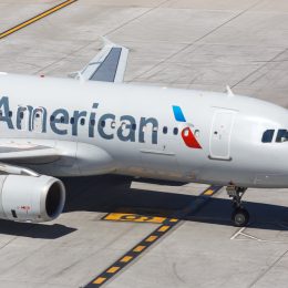 An American Airlines plane on the runway