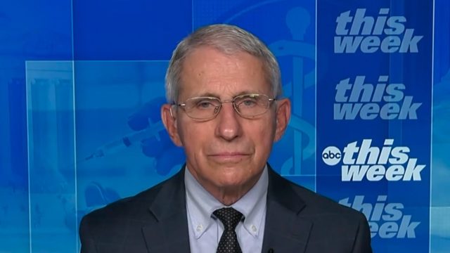 Dr. Anthony Fauci appearing on ABC News' This Week on January 2, 2022