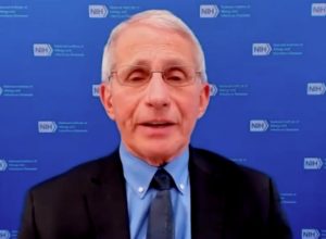 Dr. Anthony Fauci giving an interview to Yahoo Finance