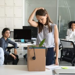 female employee loses job