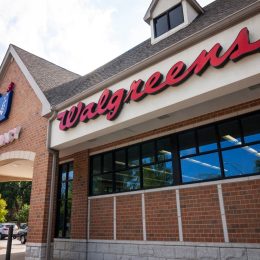 Exterior of a Walgreens drug store on a summer day