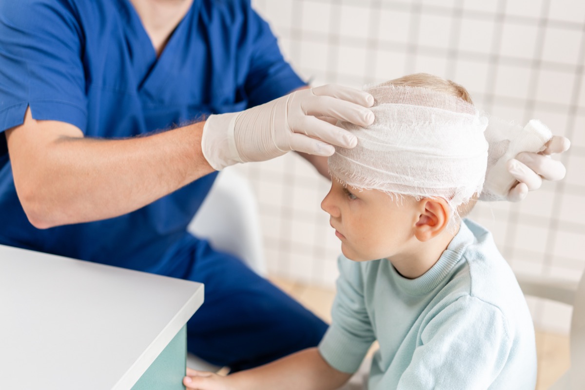 Child with concussion