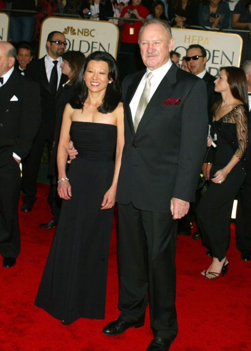 Betsy Arakawa and Gene Hackman at the 2003 Golden Globe Awards