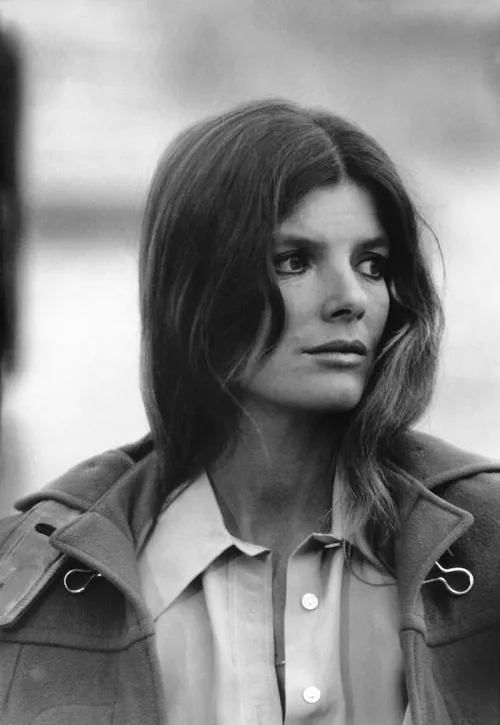 Katharine Ross on the set of 