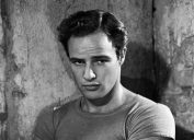 Marlon Brando in character as Stanley Kowalski