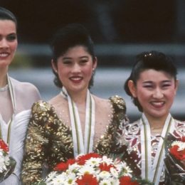 Nancy Kerrigan, Kristi Yamaguchi, and Midori Ito at 1992 Olympics