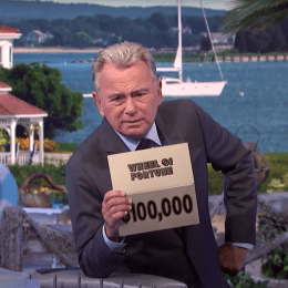 Pat Sajak on the Feb. 9, 2022 episode of "Wheel of Fortune"