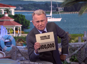 Pat Sajak on the Feb. 9, 2022 episode of "Wheel of Fortune"