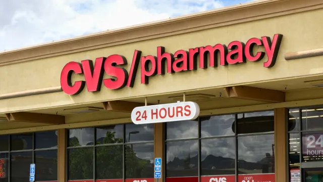 CVS/pharmacy store front and sign. CVS Pharmacy is the second largest pharmacy chain in the United States.