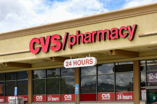 CVS/pharmacy store front and sign. CVS Pharmacy is the second largest pharmacy chain in the United States.