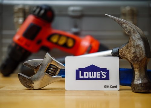 Lowe's home improvement store gift card.