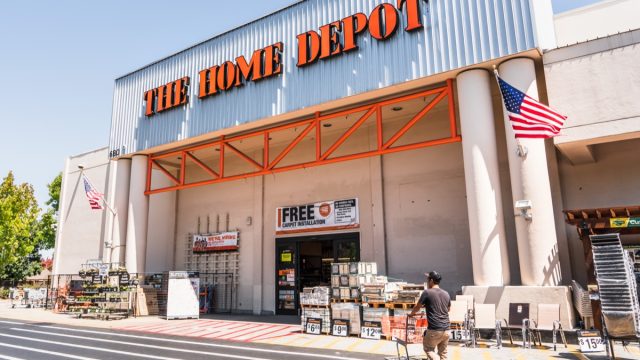 People shopping at Home Depot in South San Francisco bay area