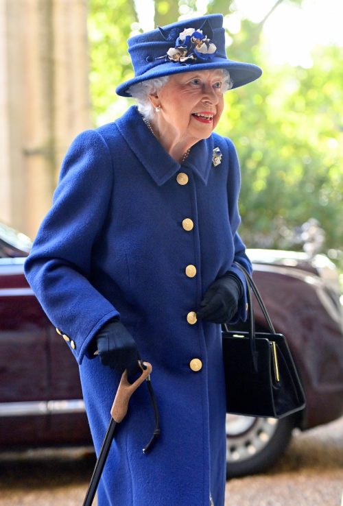 Queen Elizabeth arriving at Westminster Abbey in October 2021