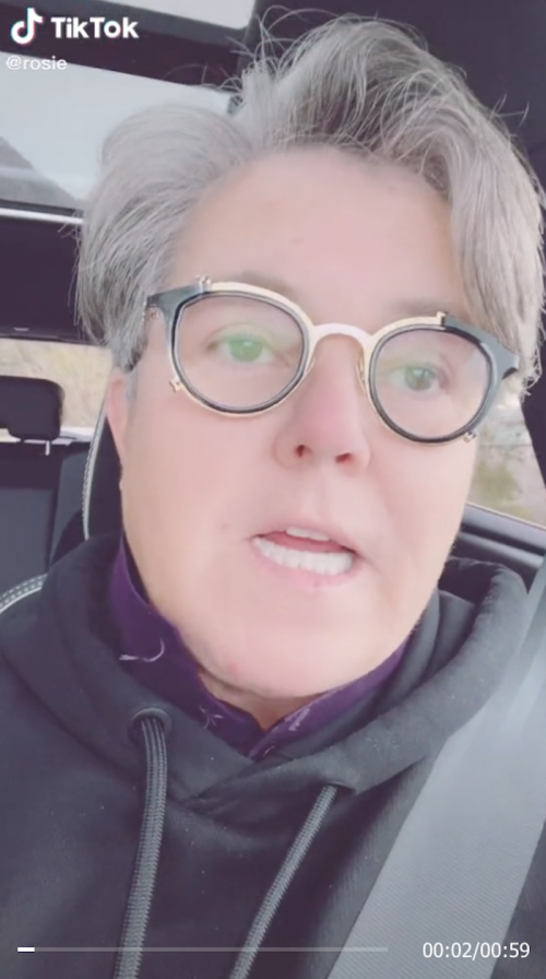 Rosie O'Donnell in a TikTok video from Feb. 20, 2022