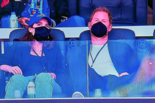Princess Eugenie and Prince Harry at the 2022 Super Bowl