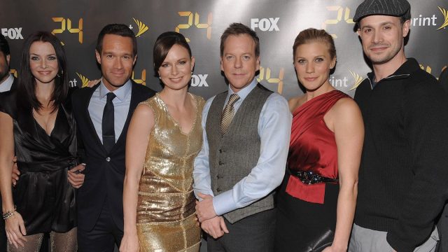 Annie Wersching, Chris Diamantopoulos, Mary Lynn Rajskub, Kiefer Sutherland, Katee Sackhoff and Freddie Prinze Jr. attend the "24" Season 8 premiere in 2010
