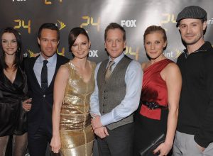 Annie Wersching, Chris Diamantopoulos, Mary Lynn Rajskub, Kiefer Sutherland, Katee Sackhoff and Freddie Prinze Jr. attend the "24" Season 8 premiere in 2010