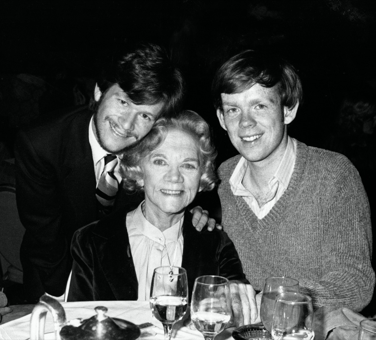John Walmsley, Ellen Corby, and Eric Scott of The Waltons in 1980
