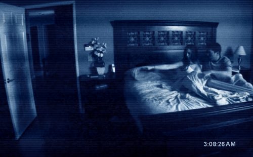 Paranormal Activity scene in bedroom