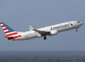 An American Airlines flight taking off