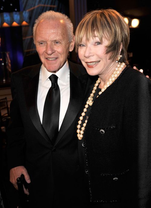 Anthony Hopkins and Shirley MacLaine at the Screen Actors Guild Awards cocktail party in 2009