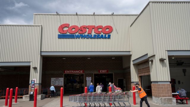The storefront of a Costco location