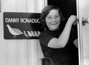 Danny Bonaduce at his "Partridge Family" trailer circa 1970