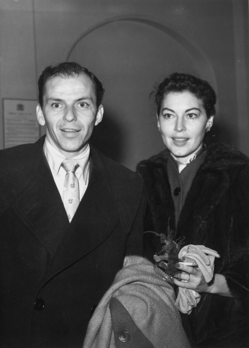 Frank Sinatra and Ava Gardner arriving in London in 1951