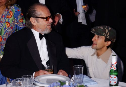 Jack Nicholson and Adrien Brody at an "About Schmidt" party in Cannes, France in 2002