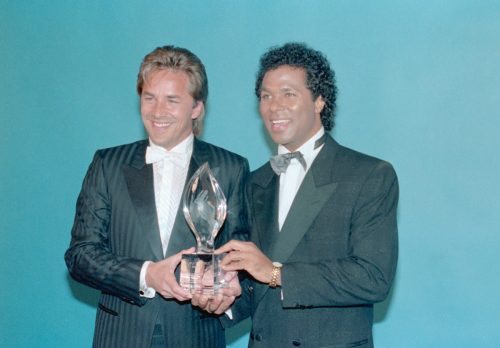Don Johnson and Philip Michael Thomas at the People's Choice Awards in 1986
