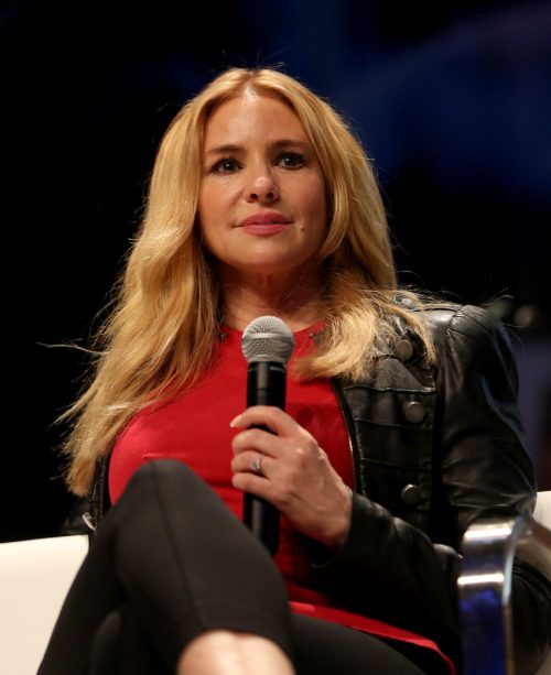 Olivia d'Abo at the "Q Continuum" panel at the 18th annual Official Star Trek Convention in 2019