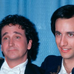 Mark Linn-Baker and Bronson Pinchot at the 1st Annual Comedy Awards in 1987