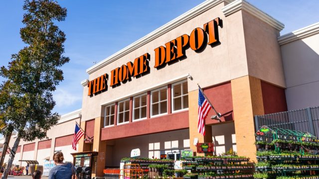 exterior of a home depot store