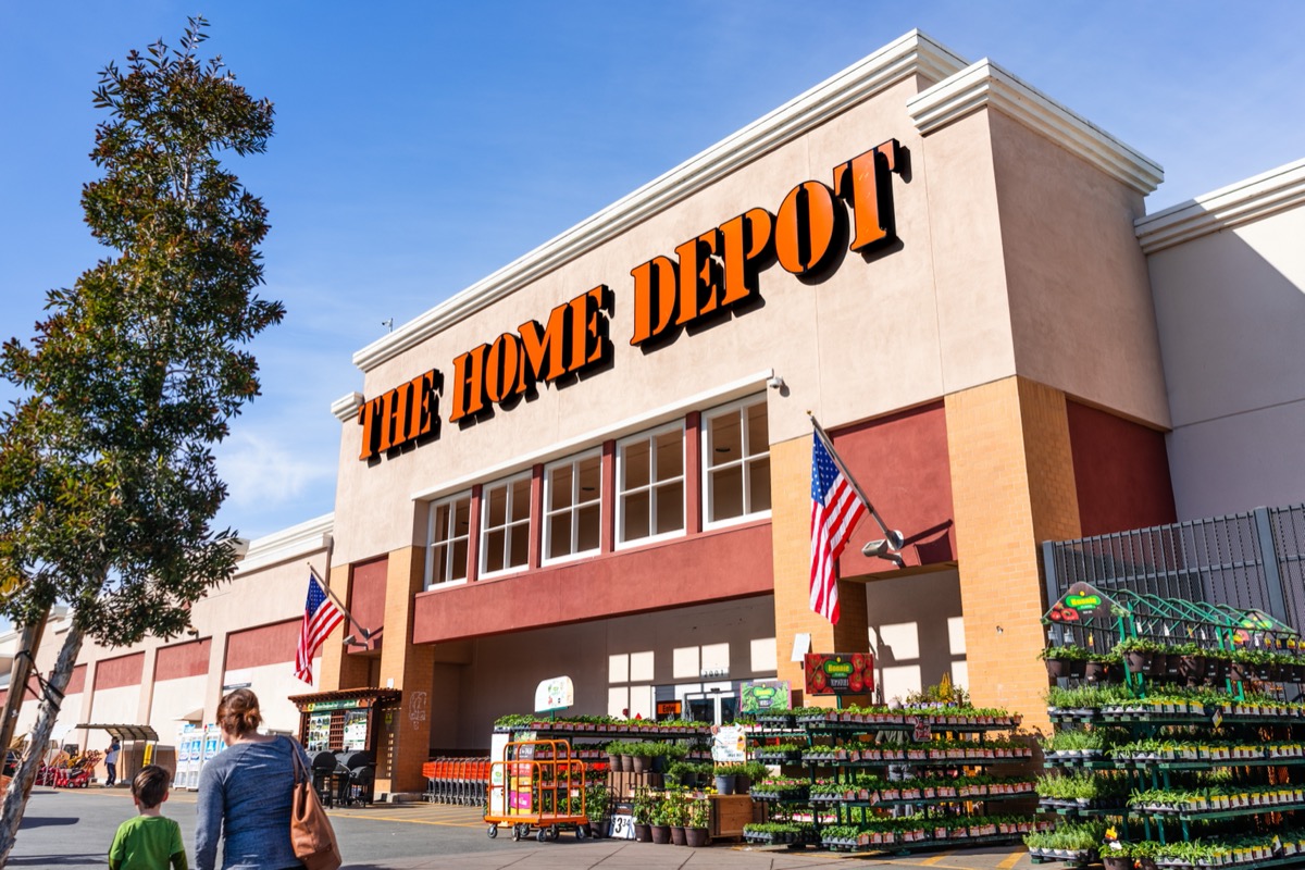 exterior of a home depot store