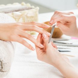 woman getting a manicure
